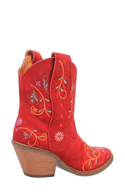 Dingo Sugar Bug Embroidered Western Boot In Red