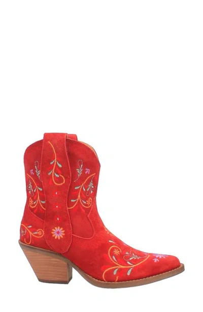 Dingo Sugar Bug Embroidered Western Boot In Red
