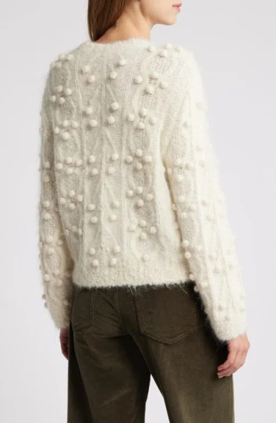 Frame Popcorn Knit Pullover In Cream In White