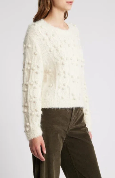 Frame Popcorn Knit Pullover In Cream In White