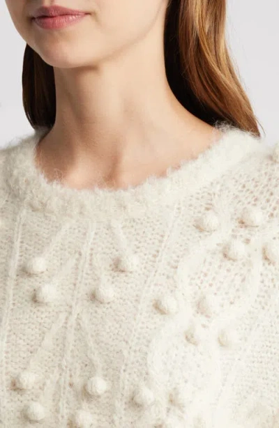 Frame Popcorn Knit Pullover In Cream In White