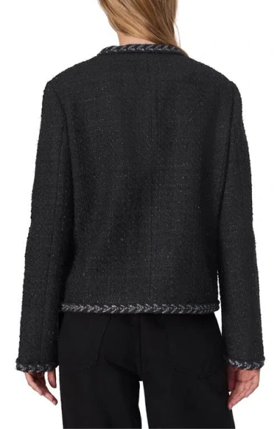 Rag & Bone Cheyenne Whipstitch-trimmed Tweed Lady Jacket In Black