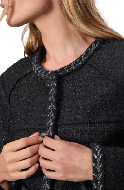 Rag & Bone Cheyenne Whipstitch-trimmed Tweed Lady Jacket In Black