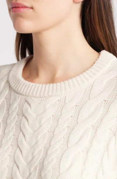 Frame Oversized Cable Knit Sweater In White