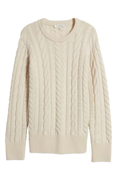 Frame Oversized Cable Knit Sweater In White