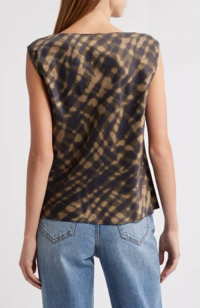 Rails Lilly Cowl Neck Satin Top In Green