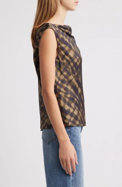 Rails Lilly Cowl Neck Satin Top In Green