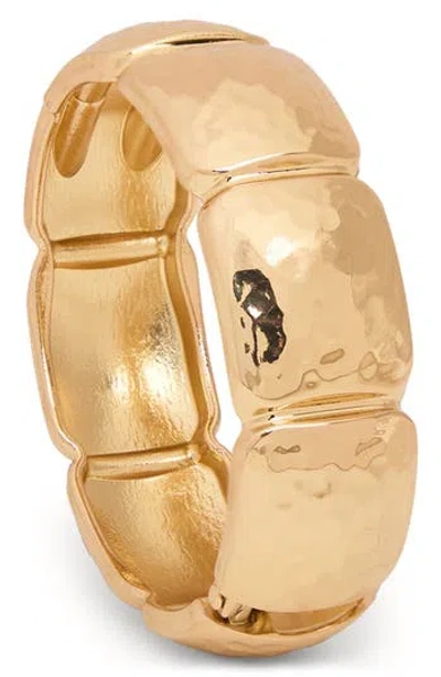 Saachi Gilded Hammered Hinged Cuff Bracelet In Gold