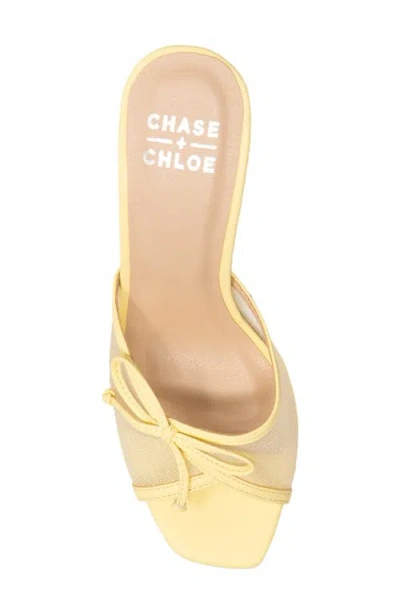 Chase & Chloe Chase And Chloe Baela Mesh Sandal In Yellow