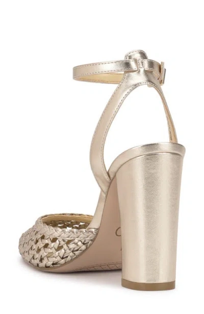 Jessica Simpson Women's Nariro Block-heel Woven Pumps In Gold