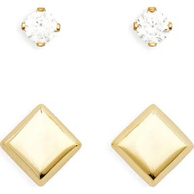 Argento Vivo Set Of 2 Stud Earrings In Gold