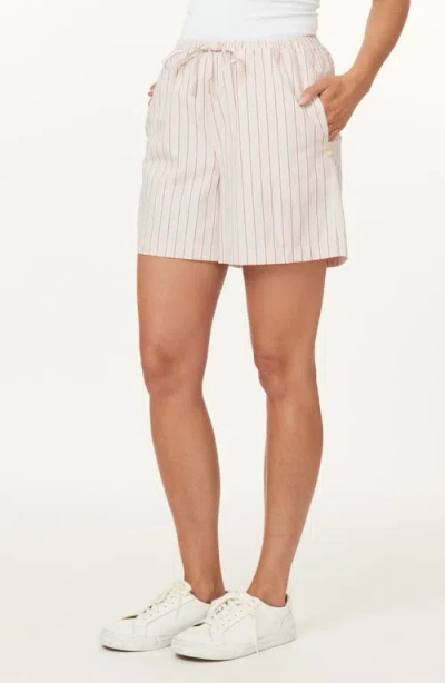 Scotch & Soda Easy Stripe Drawstring Shorts In Neutral