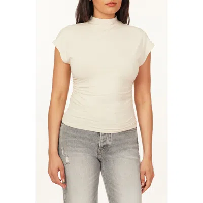 Scotch & Soda Mock Neck Cap Sleeve Top In Gray
