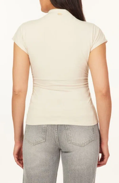 Scotch & Soda Mock Neck Cap Sleeve Top In Gray