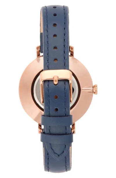 Fossil Jacqueline Two Hand Quartz Leather Strap Watch, 36mm In Gold