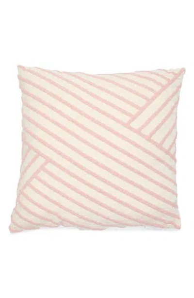 Tahari Asymmetrical Stripe Bouclé Accent Pillow In Pink