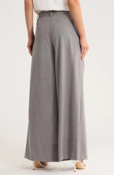 Twp New Didi Pleated Stretch Wool Wide Leg Pants In Gray