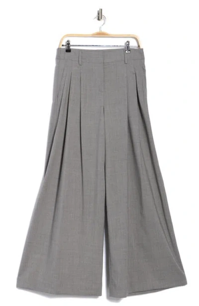 Twp New Didi Pleated Stretch Wool Wide Leg Pants In Gray