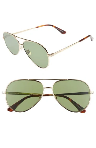 Saint Laurent Classic 11 Zero 60mm Aviator Sunglasses In Brown