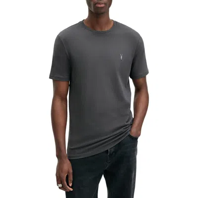 Allsaints Brace Brushed Cotton Crew Neck T-shirt In Carter Grey