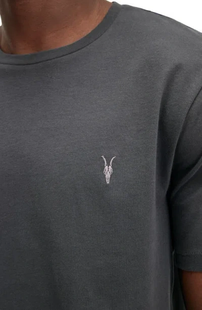 Allsaints Brace Brushed Cotton Crew Neck T-shirt In Carter Grey