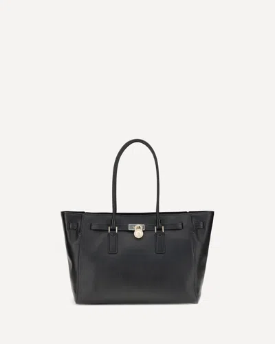 Michael Kors Hamilton Moderne Large Leather Tote Bag In Black