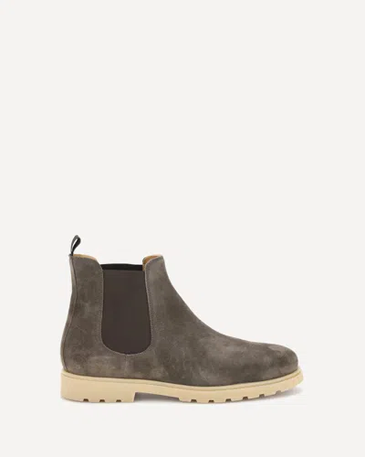 Kiton Elastic-panel Suede Boots In Gray