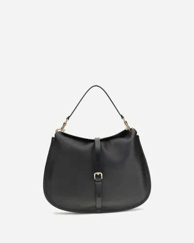 Etro Buckle-fastening Extra-large Leather Shoulder Bag In Black