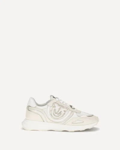Pinko Suede Zoe Sneakers With Logo In White