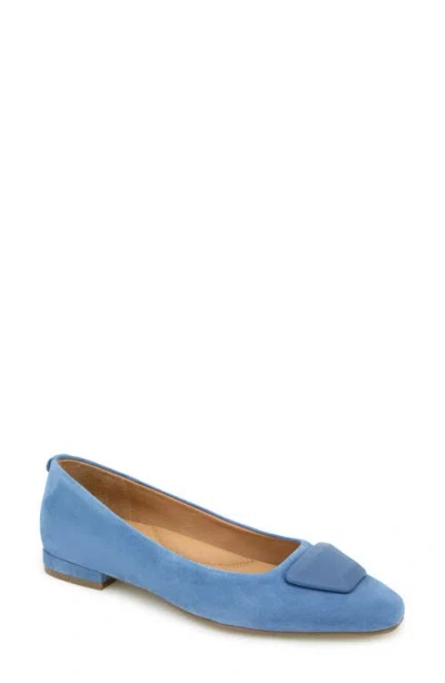 Gentle Souls Women's Hanette Square Toe Suede Flats In Blue