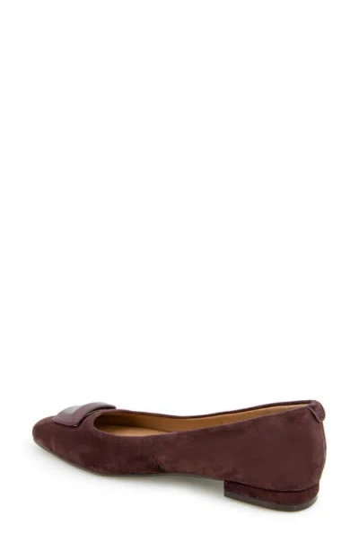 Gentle Souls Women's Hanette Square Toe Suede Flats In Burgundy