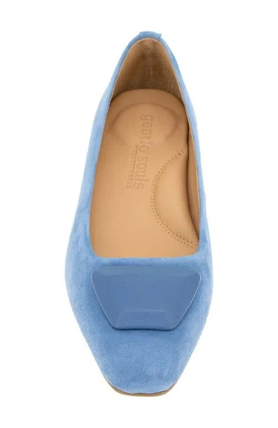 Gentle Souls Women's Hanette Square Toe Suede Flats In Blue