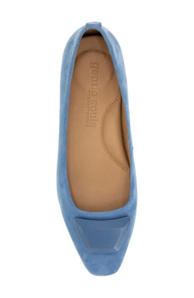 Gentle Souls Women's Hanette Square Toe Suede Flats In Blue