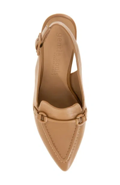 Gentle Souls Women's Dawson Pointy Toe Leather Slingback Pumps In Brown