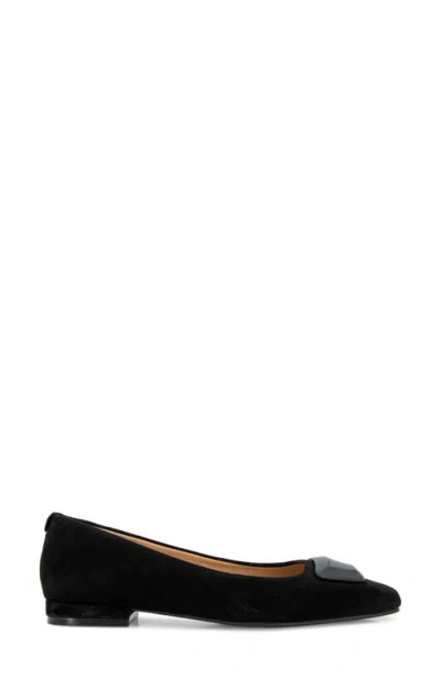Gentle Souls Women's Hanette Square Toe Suede Flats In Black