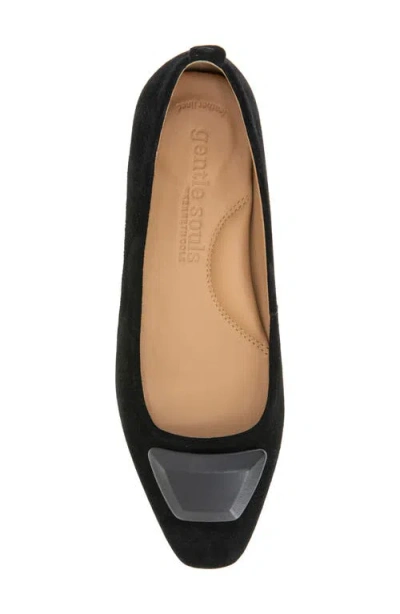Gentle Souls Women's Hanette Square Toe Suede Flats In Black