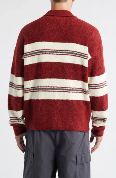 Bp. Stripe Oversize Polo Sweater In Red