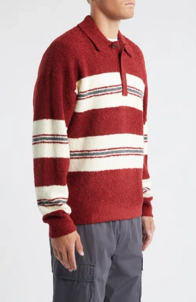 Bp. Stripe Oversize Polo Sweater In Red