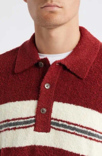 Bp. Stripe Oversize Polo Sweater In Red