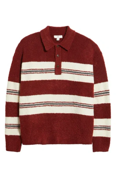 Bp. Stripe Oversize Polo Sweater In Red