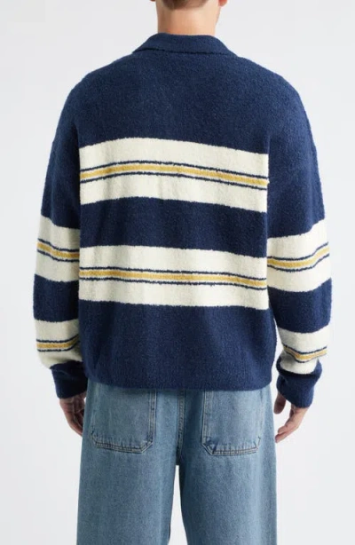 Bp. Stripe Oversize Polo Sweater In Blue