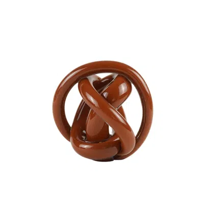 Anatoliacraft Hand-blown Glass Brown Knot Decorative Object – Unique Handmade Figurine & Ornament In Brown