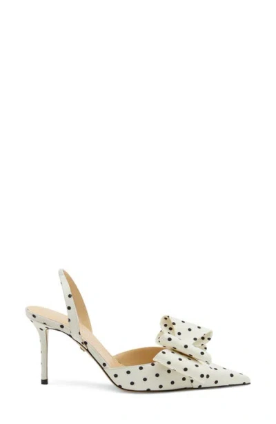 Mach&mach Mach & Mach Le Cadeau Bow Polka Dot Slingback Pump In Multi