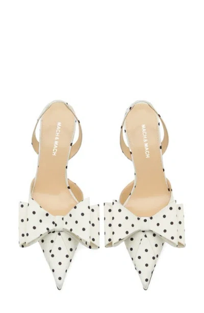Mach&mach Mach & Mach Le Cadeau Bow Polka Dot Slingback Pump In Multi