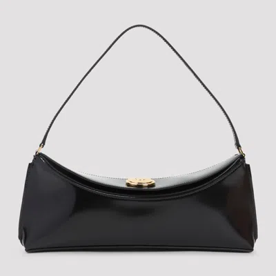 Jacquemus Le Calisso Black Shoulder Bag With Engraved Snap Button In Leather In Black