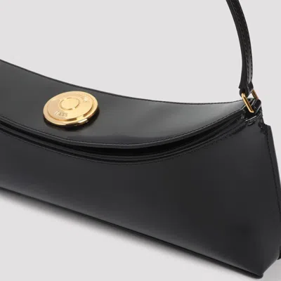 Jacquemus Le Calisso Black Shoulder Bag With Engraved Snap Button In Leather In Black