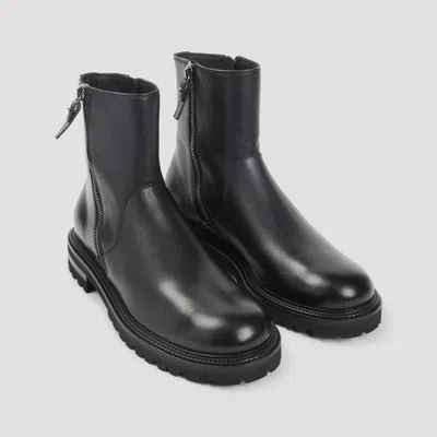 Giorgio Armani Ankle-length Monobloc Rubber Outsole Boots In Black