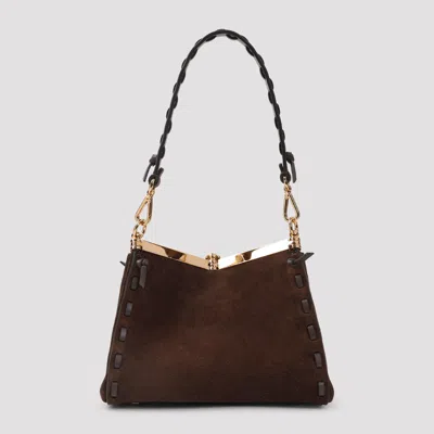 Etro Suede Shoulder Bag Gold Tone Hardware In Brown