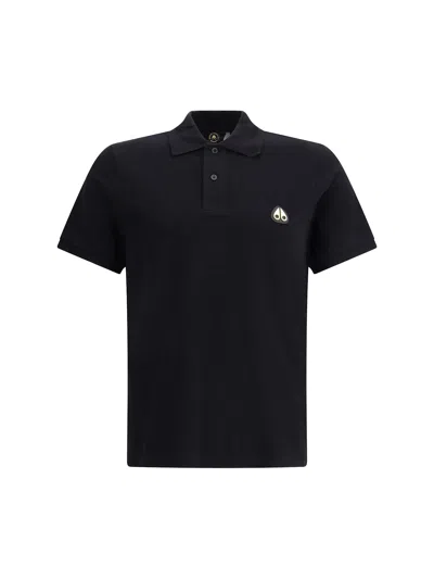 Moose Knuckles Everett Gold Polo Shirt In Black