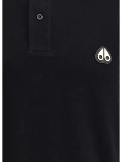Moose Knuckles Everett Gold Polo Shirt In Black